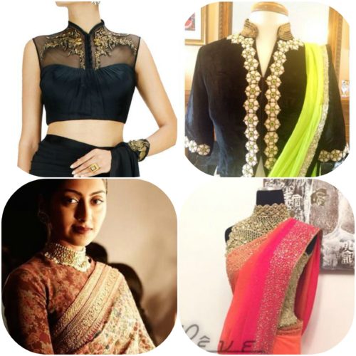deisgner collar neck sari blouse