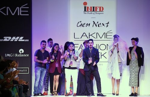 Second from left Gen Next Designer Aditi Holani@LFW Winter Festive 2013