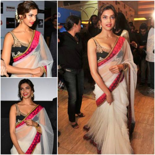 Deepika Padukone in cocktail saree