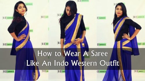 Check the video on how to Drape Saree in Indo western Style How to wear saree like an indo-western outfit