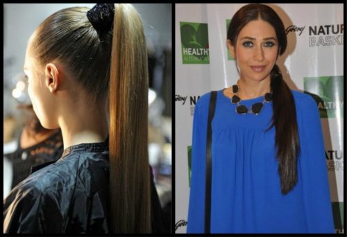 straight hair pony tail styles