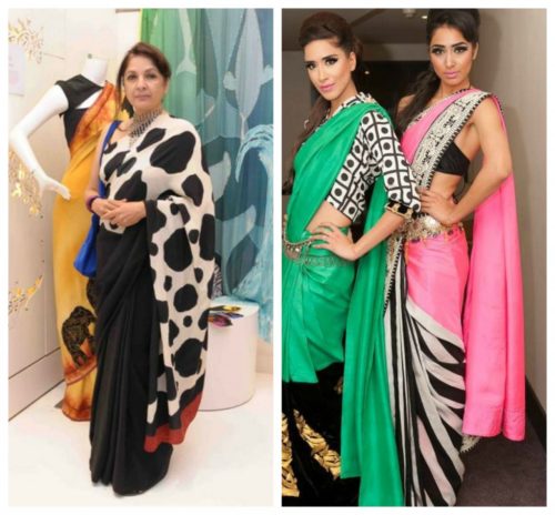 masaba sarees in animal prints
