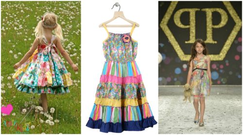 Girls frock silhouettes