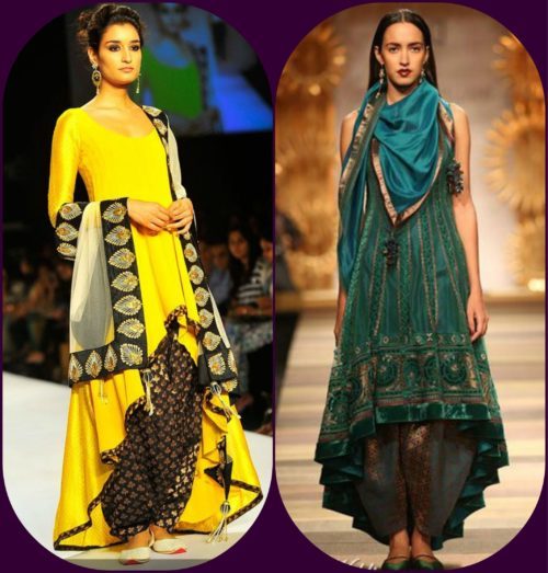 Designer salwar kameez high low hemline