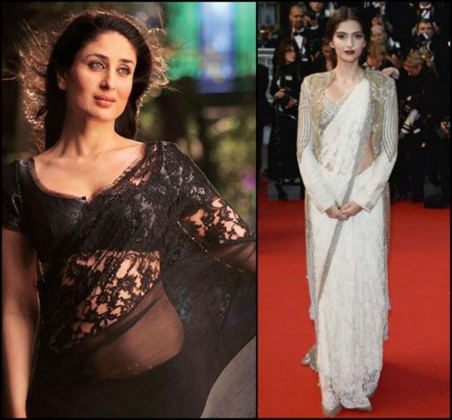 Lace saree worn by celebs, lace sarees