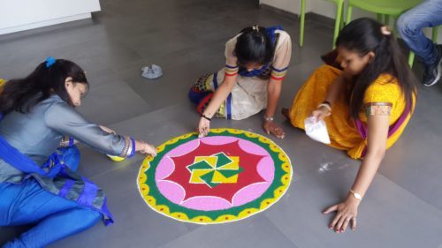 Making of rangoli