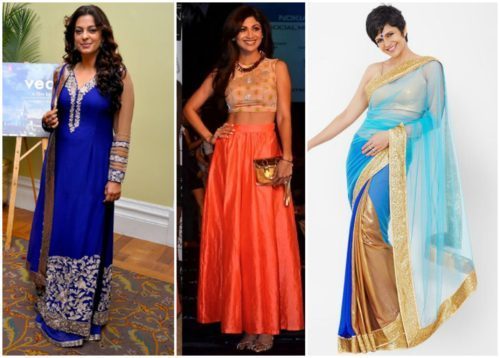 Juhi Chawal, Shilpa Shetty and Mandira Bedi in sarees