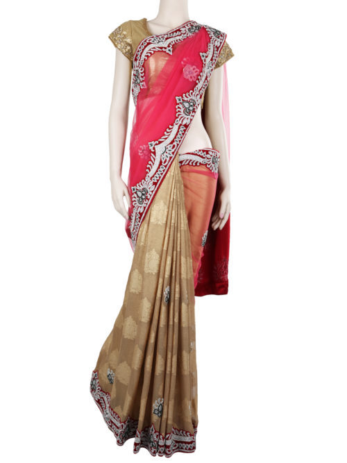 Half and Half saree in work