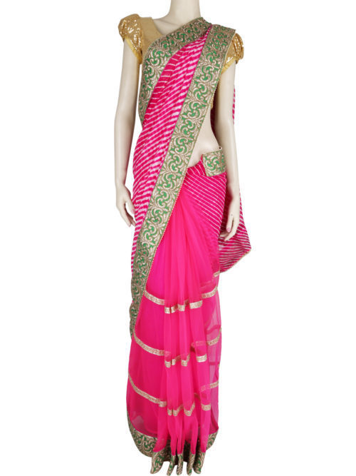 Designer lehenriya print saree