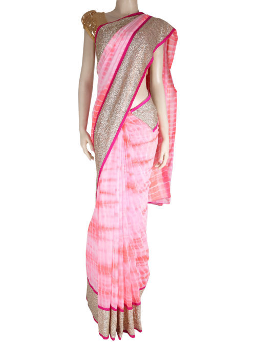 Printed chiffon saree