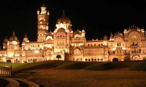 Laxmi Vilas Palace at night