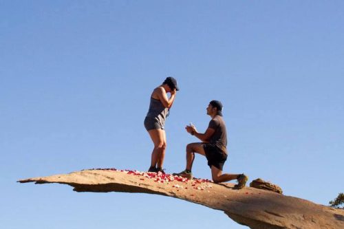Proposal on the mountain peak