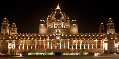 Umaid Bhawan Palace at night