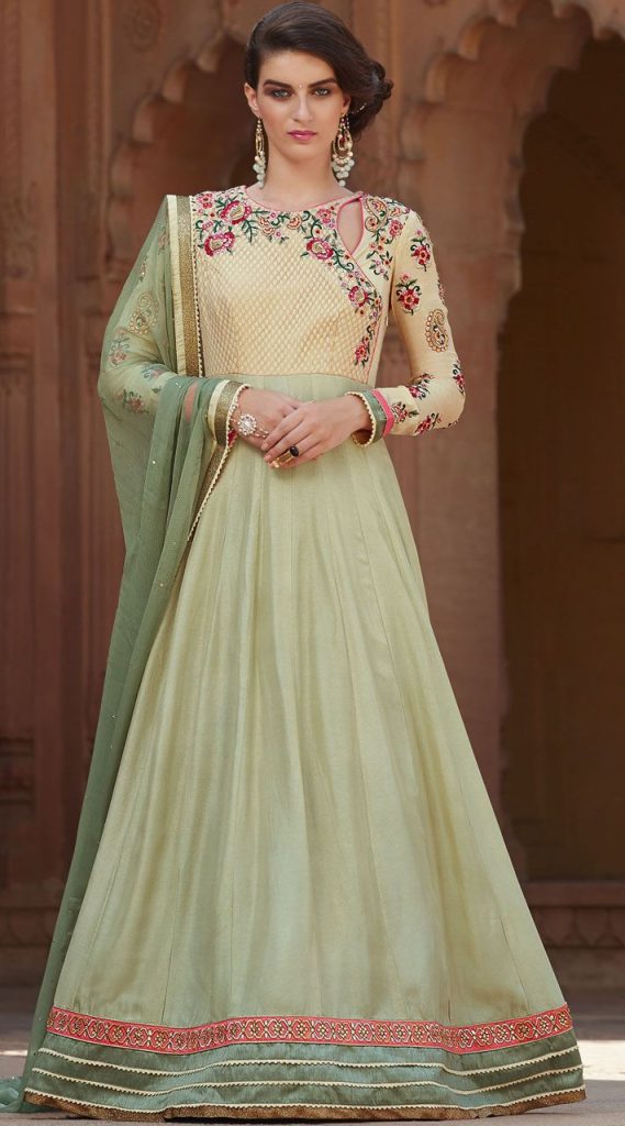 empire line yoke Anarkali salwar kameez