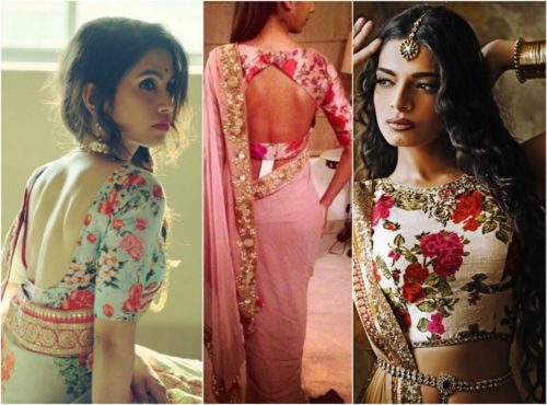 Floral print saree blouses
