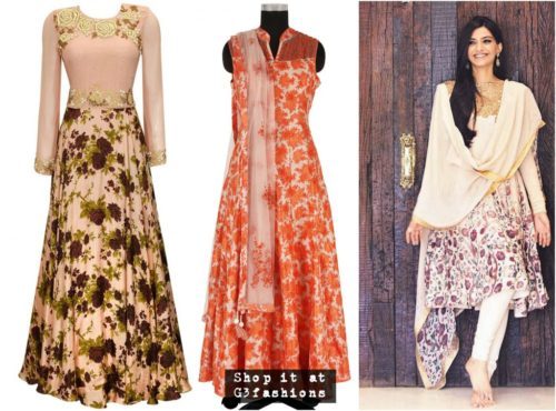 Floral print salwar kameez