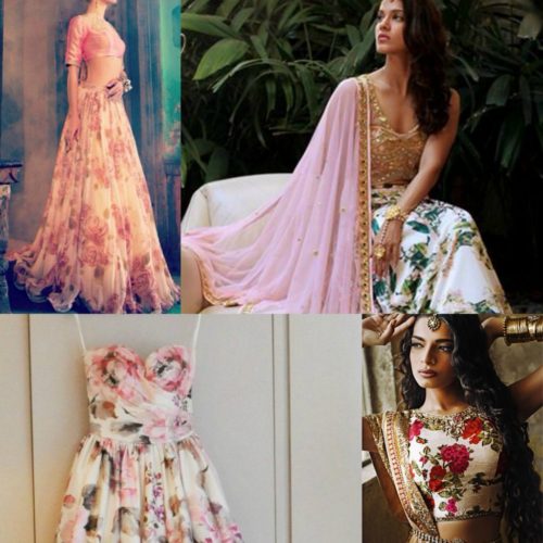 Floral print fashion for ethnic wear