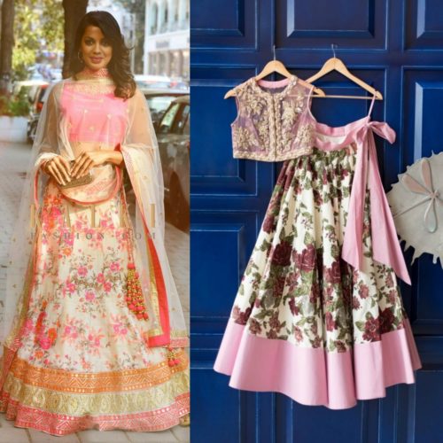 Lehenga choli in floral print