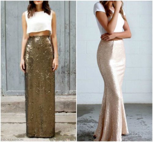 sequins maxi skirts for new years eve party
