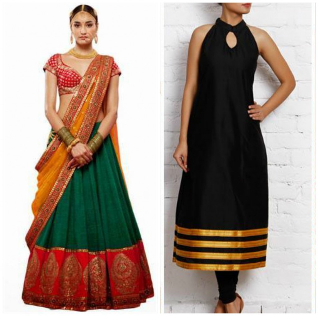 DIY cloths from Saree, saree boders to make new lehenga