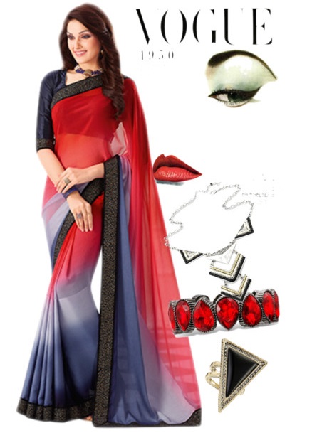 Red saree for valentines day