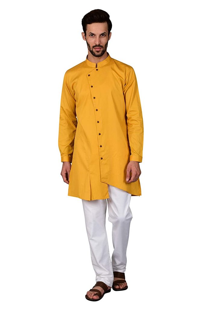 mens asymmetrical kurta suit