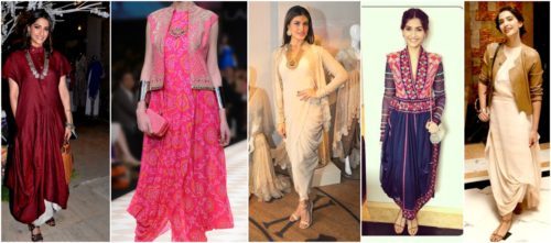 Celebrities in designer drape of tunic and kurtis