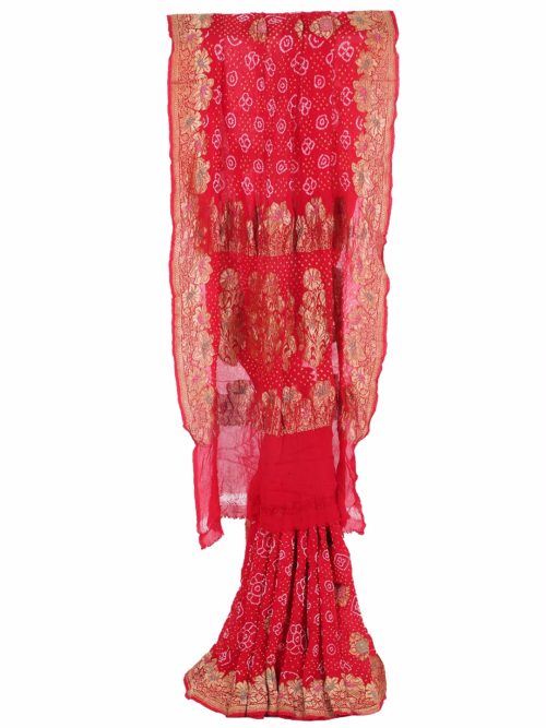 View more Red Bandhani Saree Red Bandhani Saree