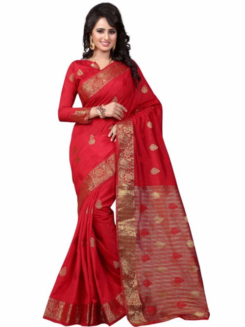 View more Red Banarasi Silk Saree Red Banarasi Silk Saree