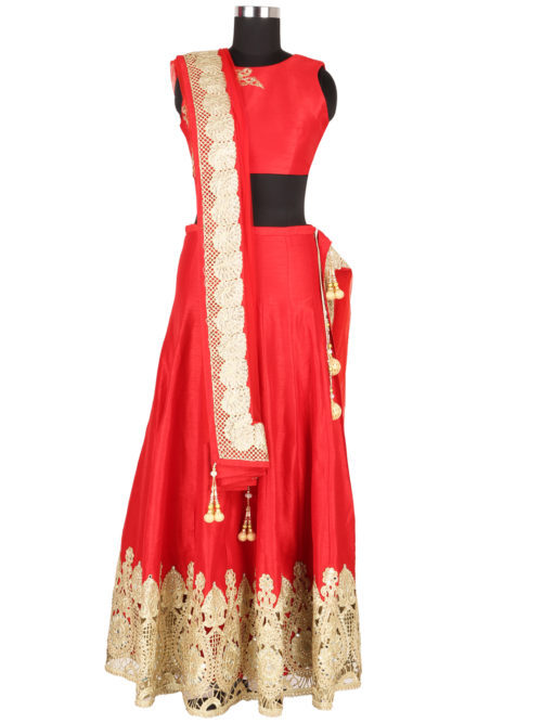 red lehenga choli