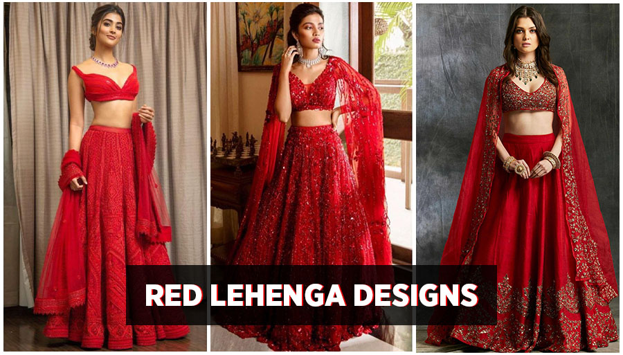 red lehenga designs