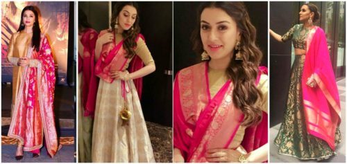 silk dupatta style from Bollywood diva