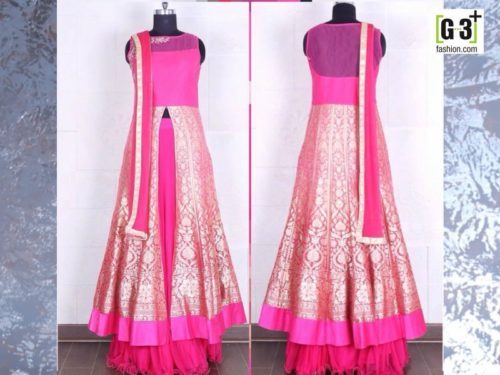 Kali style pink long choli