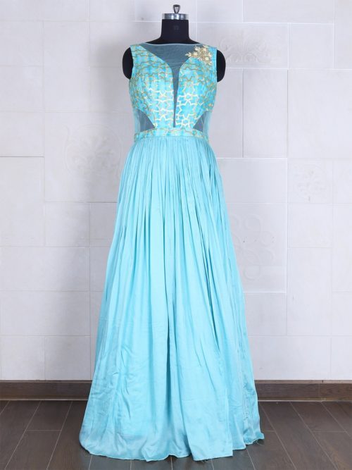 Silk blue Gown