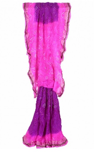 purple bandhani saree