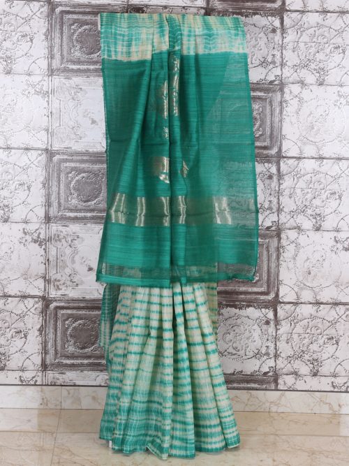 green party wear saree