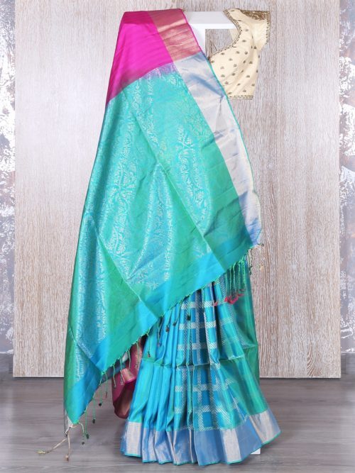 silk saree in green