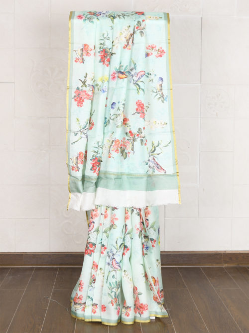 green kota silk saree