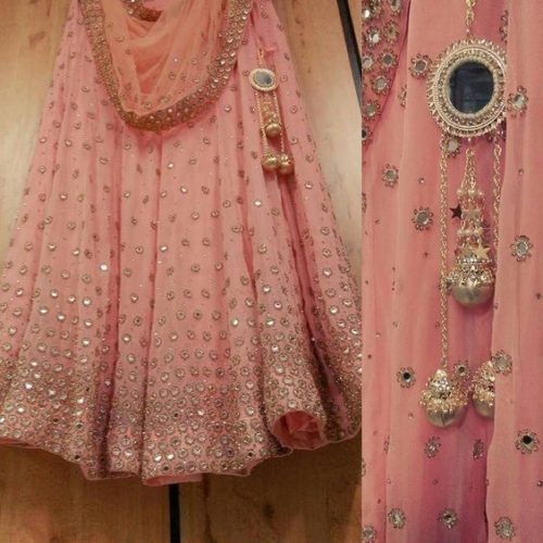 Bridal wedding Lehenga in peach