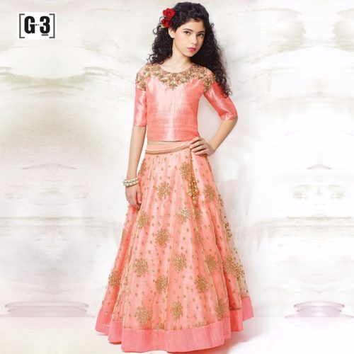 crop top blouse with lehenga