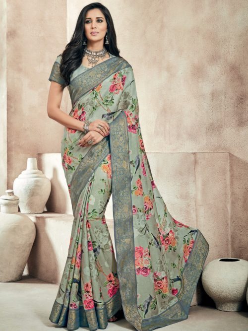 printed art silk sarees