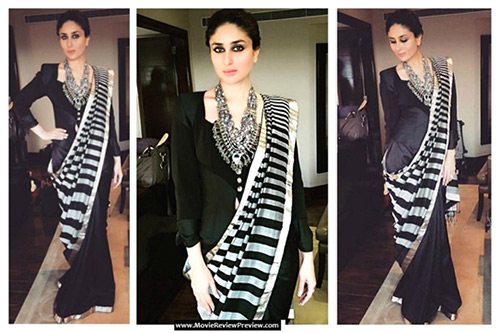 Kareena Kapoor In A Monochrome Saree
