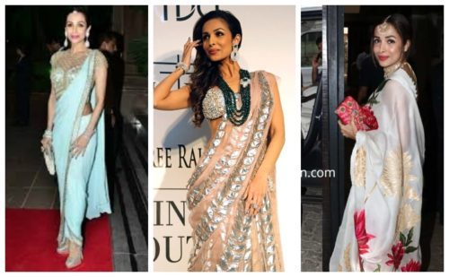 malaika arora in sarees