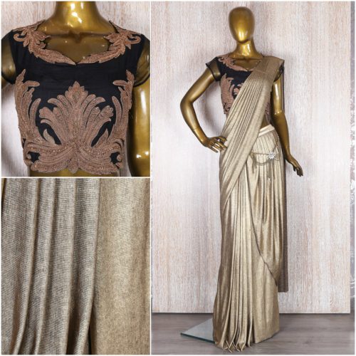 View more designer sarees designer ready to wear party function golden hue