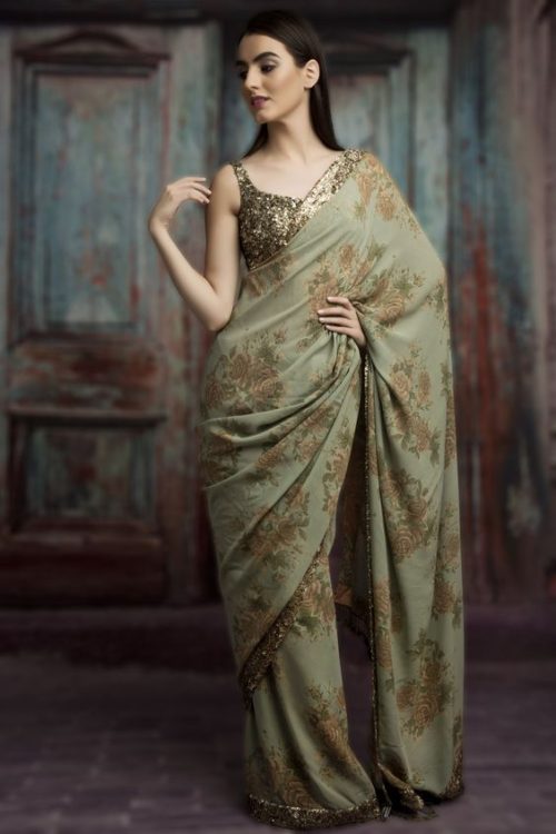 One pallu open drape 