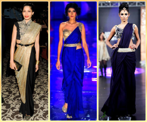 Belted saree draping