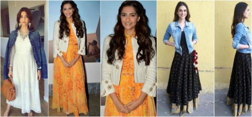 Blazer, Denim shirt with Tunic or lehenga