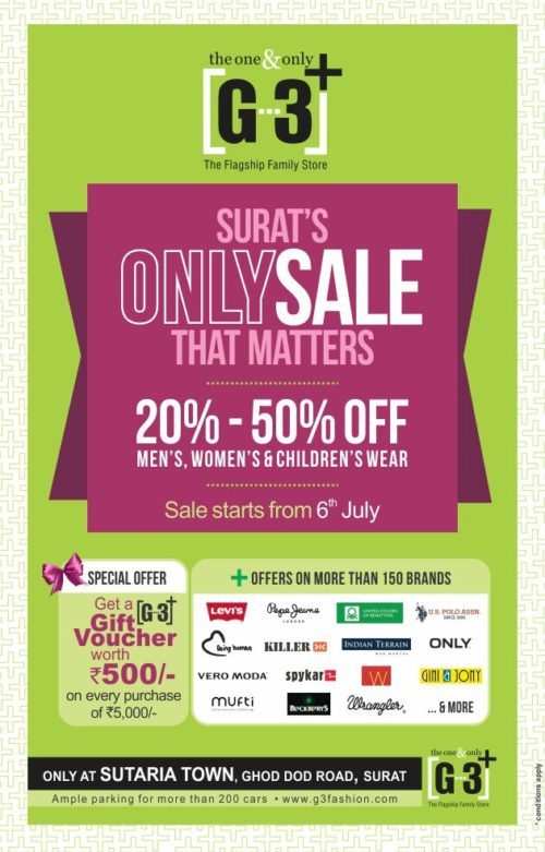 G3+ Store Surat's ONLY sale