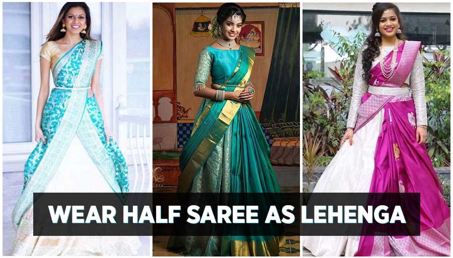 saree as lehenga