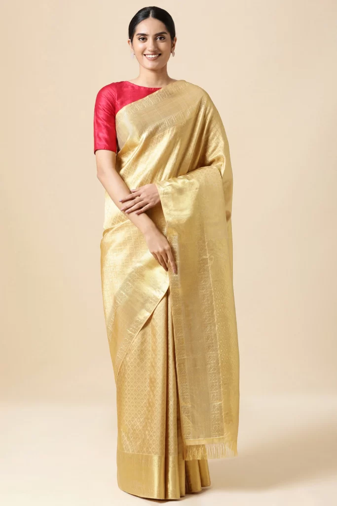 Pure Golden Silk Saree of Kanchipuram